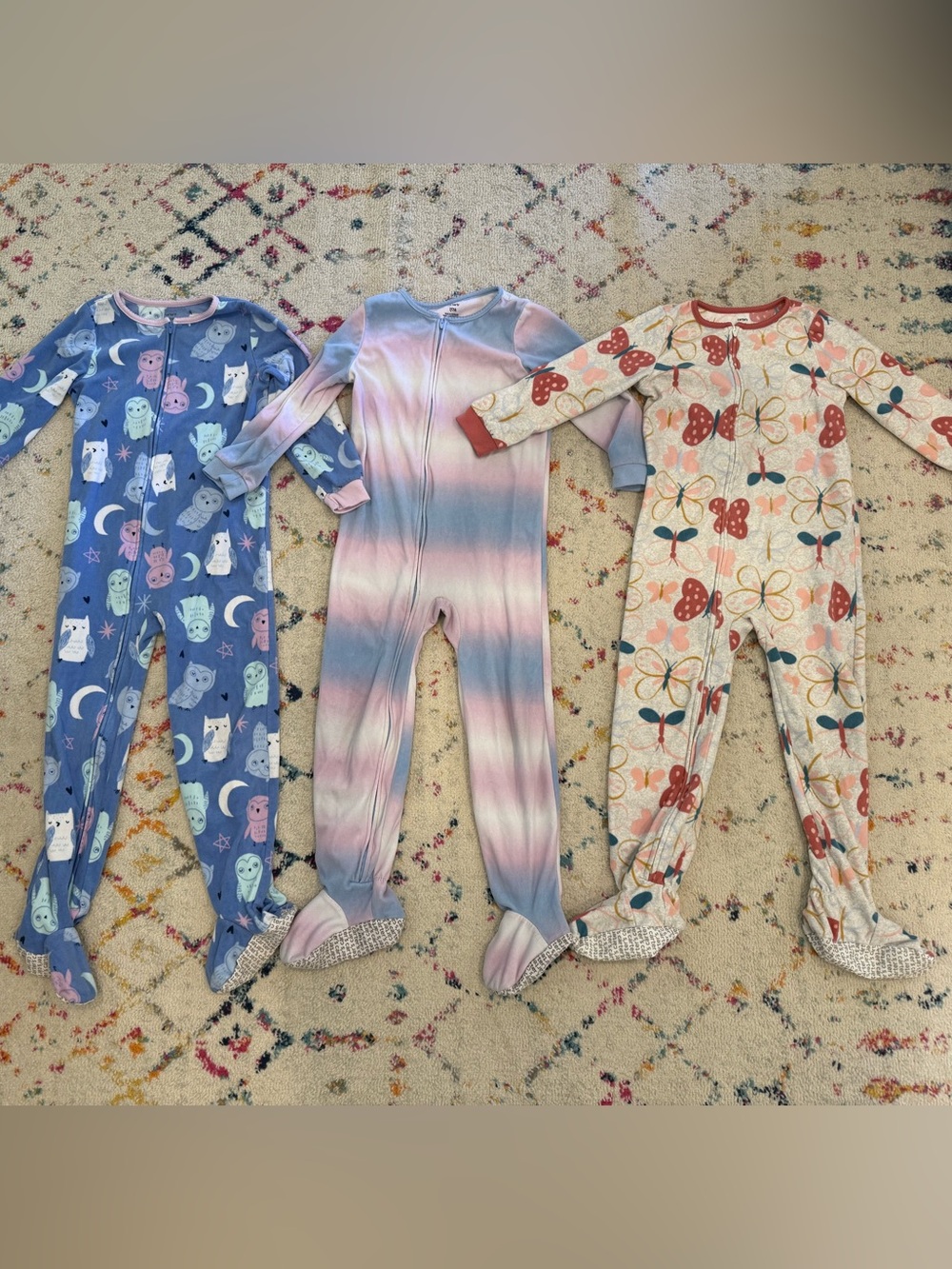 Size 7 Carters Fleece Footed Pajamas Set